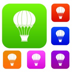 Hot air balloon with basket set color collection