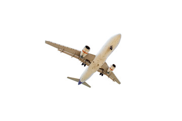 passenger airplane isolated on white background.