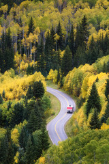 Curve road in Marble, Colorado, Fall color © wisanuboonrawd