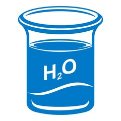 Glass water icon, simple style