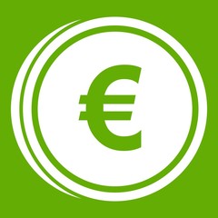 Euro coins icon green