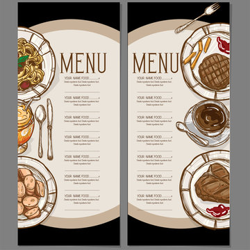 menu food restaurant template design hand drawing graphic