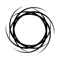 Abstract round black frame with brushes for your text. Vector illustration