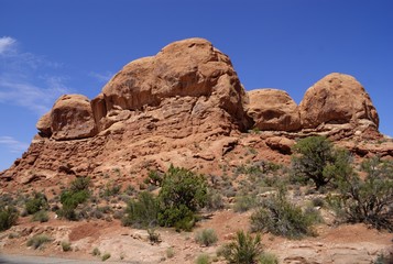 Fototapeta na wymiar Sandstone Mounds in Arches National Park