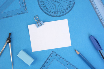 Architecture, Engineering or Mathematics  background concept. Top view or flay lay.