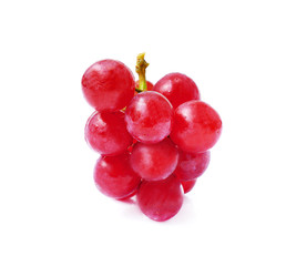 Ripe red grape isolated on white. With clipping path. Full depth of field.