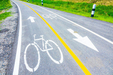 Bicycle track for safety. Bike track road