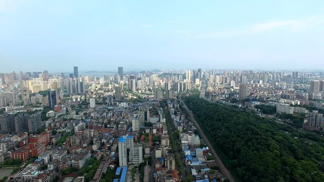 Aerial view of Wuhan city,China