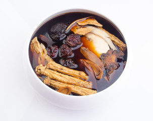 Chinese traditional herbs or medicine. the chinese words is not a logo or trademark.