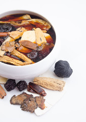 Chinese traditional herbs or medicine. the chinese words is not a logo or trademark.
