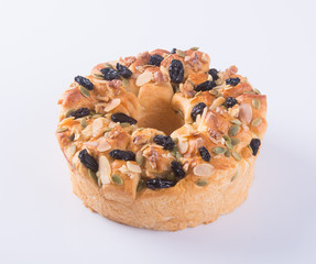 bread. homemade healthy bread with nut & dried fruits