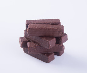 chocolate wafer. chocolate wafer on background