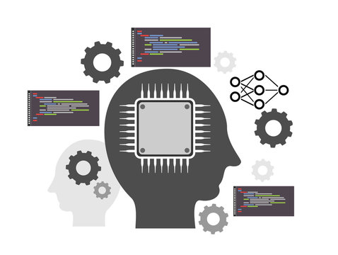 Vector Illustration of Artificial Intelligence and Machine Learning Concept