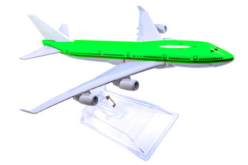 Fototapeta premium maquette d'avion de ligne carlingue verte 