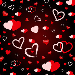 Valentine hearts seamless pattern
