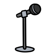 Cartoon Microphone on a Stand