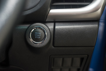 Engine Start Stop button of a Car can use with finger pressing the start button