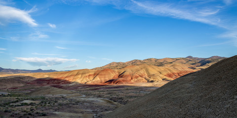Sunset shadows on the Painted Hills in Summer one of the seven wonders of Oregon