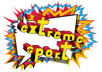 Extreme Sport - Comic book style word on abstract background.