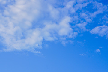 Clouds in blue sky, blue sky with clouds, blue sky with fluffy clouds close, soft white clouds in blue sky  