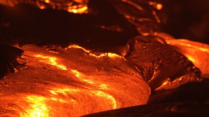 Night view of front of lava flow
