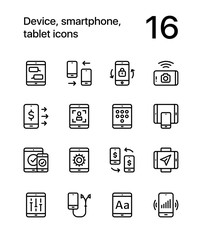 Device, smartphone, tablet icons for web and mobile design pack 2