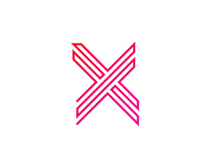 Single Line Letter X Icon Logo Design Element