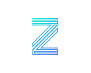 Single Line Letter Z Icon Logo Design Element
