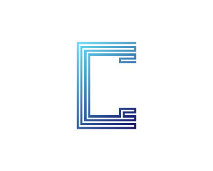 Single Line Letter C Icon Logo Design Element