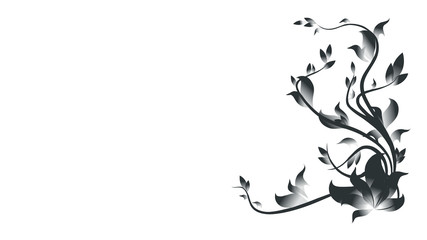 Black and White Flower Ornament