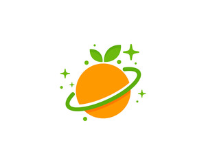 Fruit Planet Icon Logo Design Element