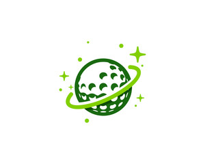 Golf Planet Icon Logo Design Element