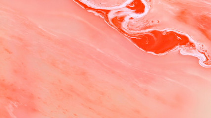 Red and milky white 1 vibrant bright paint and oil color swirls entropy