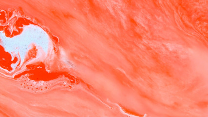 Red and milky white 2 vibrant bright paint and oil color swirls entropy