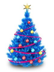 3d blue Christmas tree