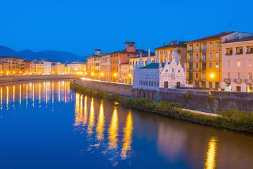 Photo sur Aluminium Tour de Pise Pisa city skyline and  Arno river