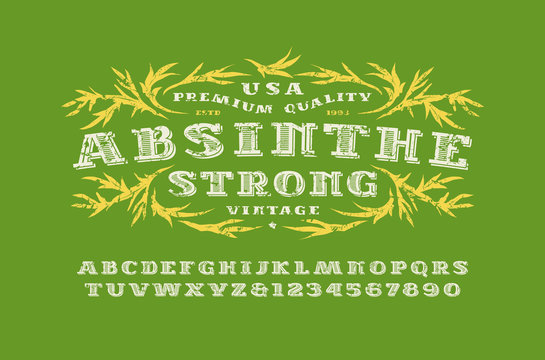 Ornate serif font in retro style