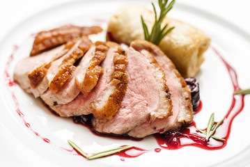 duck breast with sauce