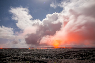 Storm and Moonlight on Lava Flow