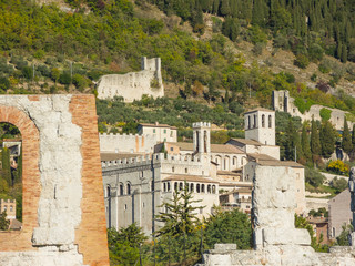 Gubbio, Italy. One of the most beautiful small town in Italy. The historical building called Palazzo dei Consoli