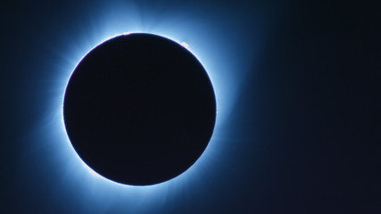 Close Blue Total Solar Eclipse