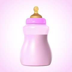 Baby milk in bottle. Vector EPS-10