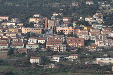 Fototapeta na wymiar San Pietro Infine, the reconstructed small village filmed in The Battle of San Pietro of John Huston