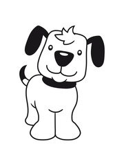 schwanz wedeln hund welpe süß niedlich halsband knochen haustier comic cartoon