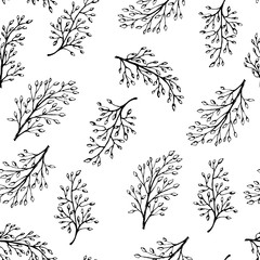 Vector tree branches seamless pattern