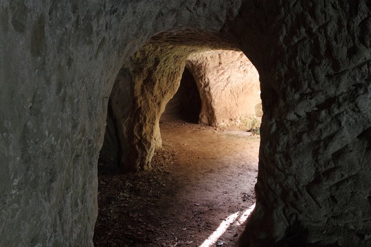 The caves where San Pietro civilians took refuge during the Second World War