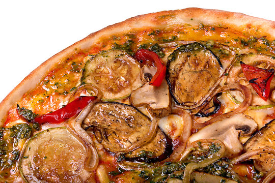 Vegetarian pizza closeup