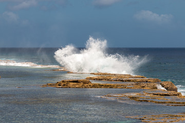 Splash of Mapu'a 'a Vaea Blowholes, Tongatapu, Tonga