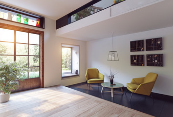 Modern interior rendering