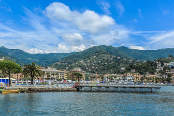 Fototapeta na wymiar Italian old town Rapallo sea view